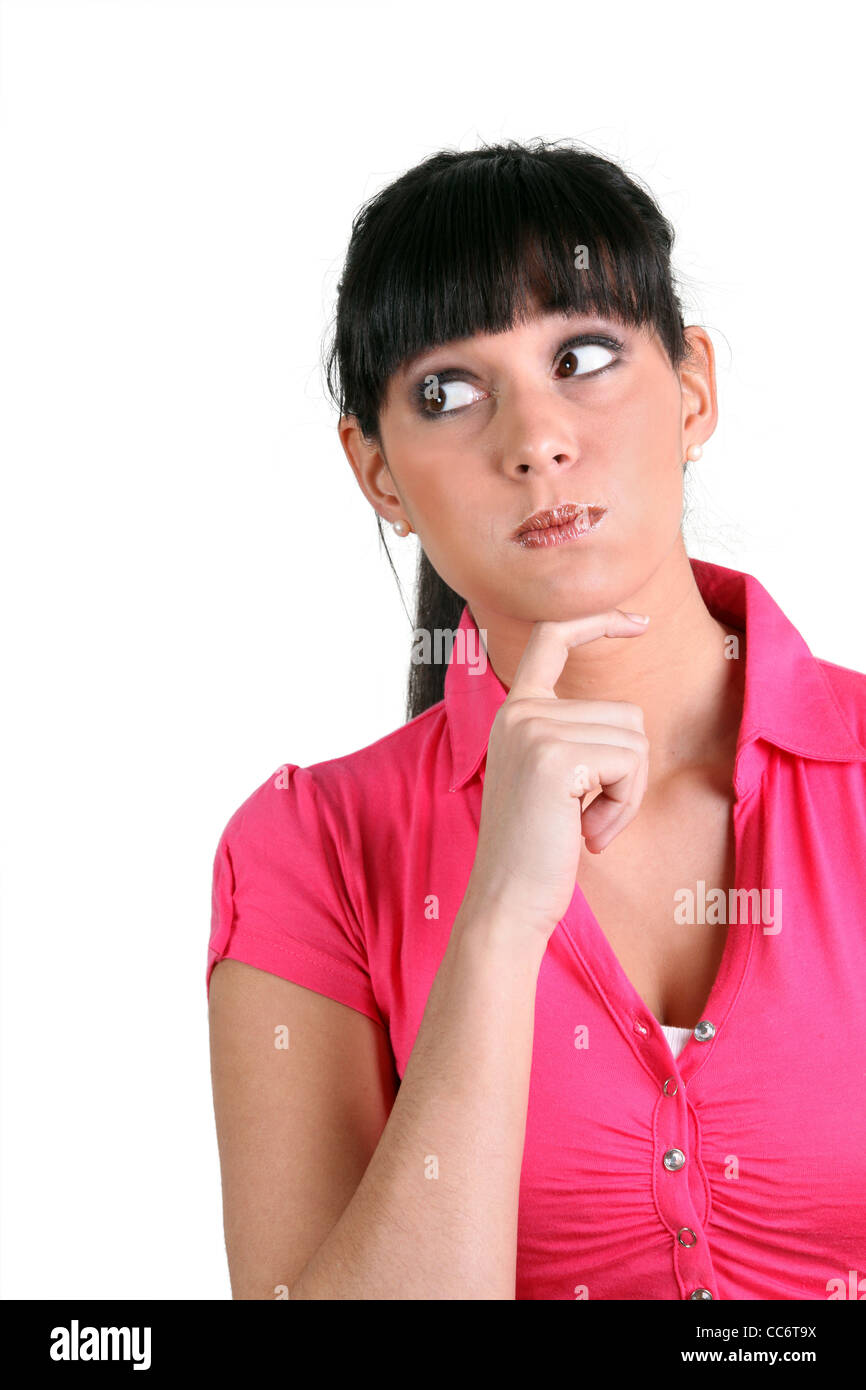 Puzzled woman Stock Photo