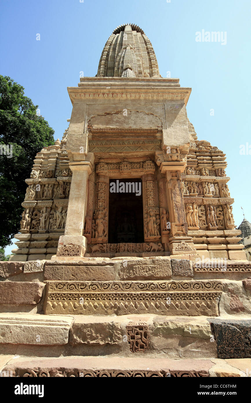 Temple  entrance  at Khajuraho Unesco World Heritage site. India Stock Photo