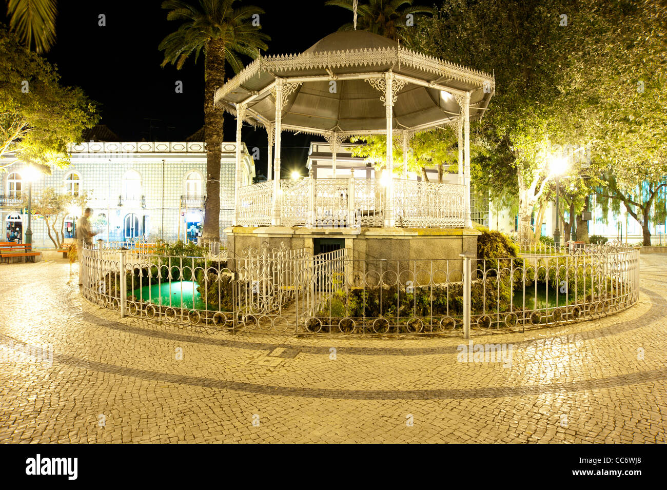Pavilion in Tavira, Portugal, by night Stock Photo Alamy