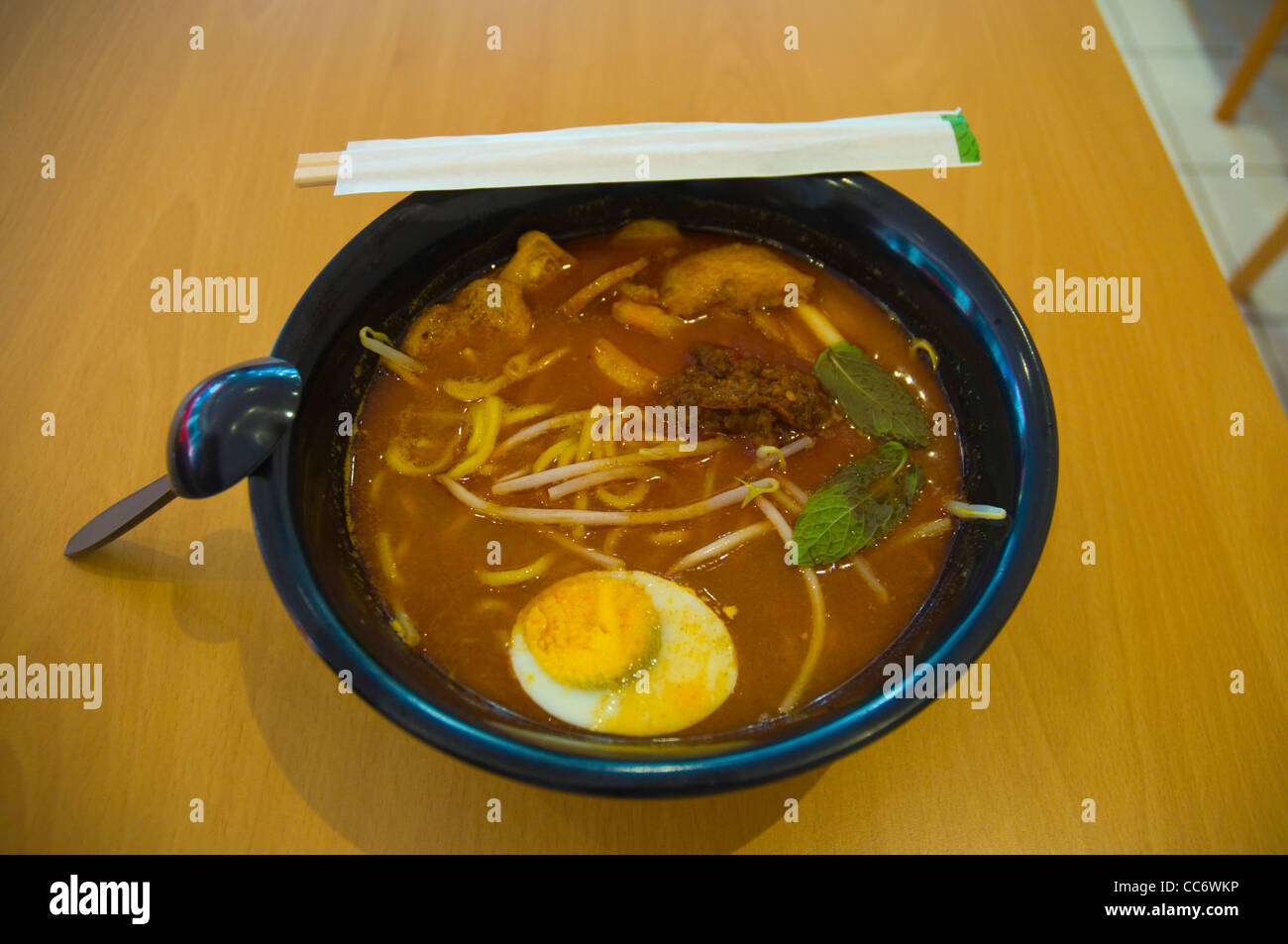 Singapore Laksa seafood soup London England UK Europe Stock Photo Alamy