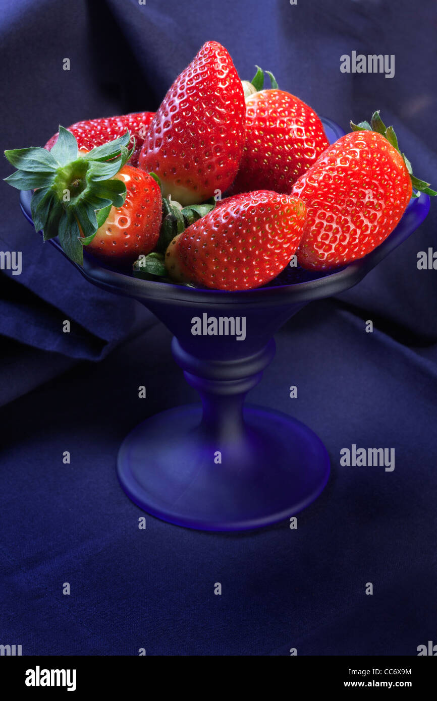 bowl of strawberries Stock Photo