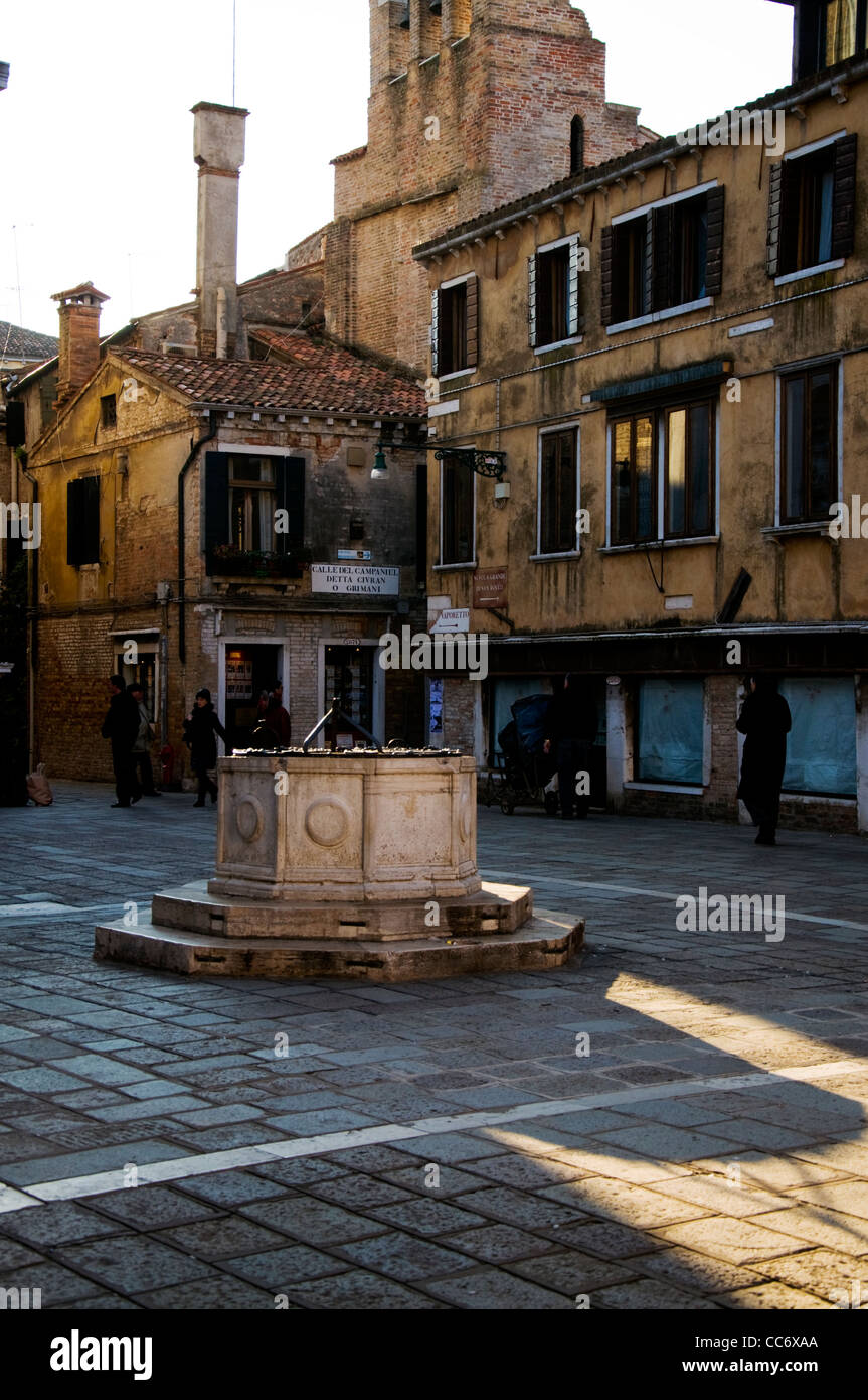 An old well in Campo San Toma Stock Photo