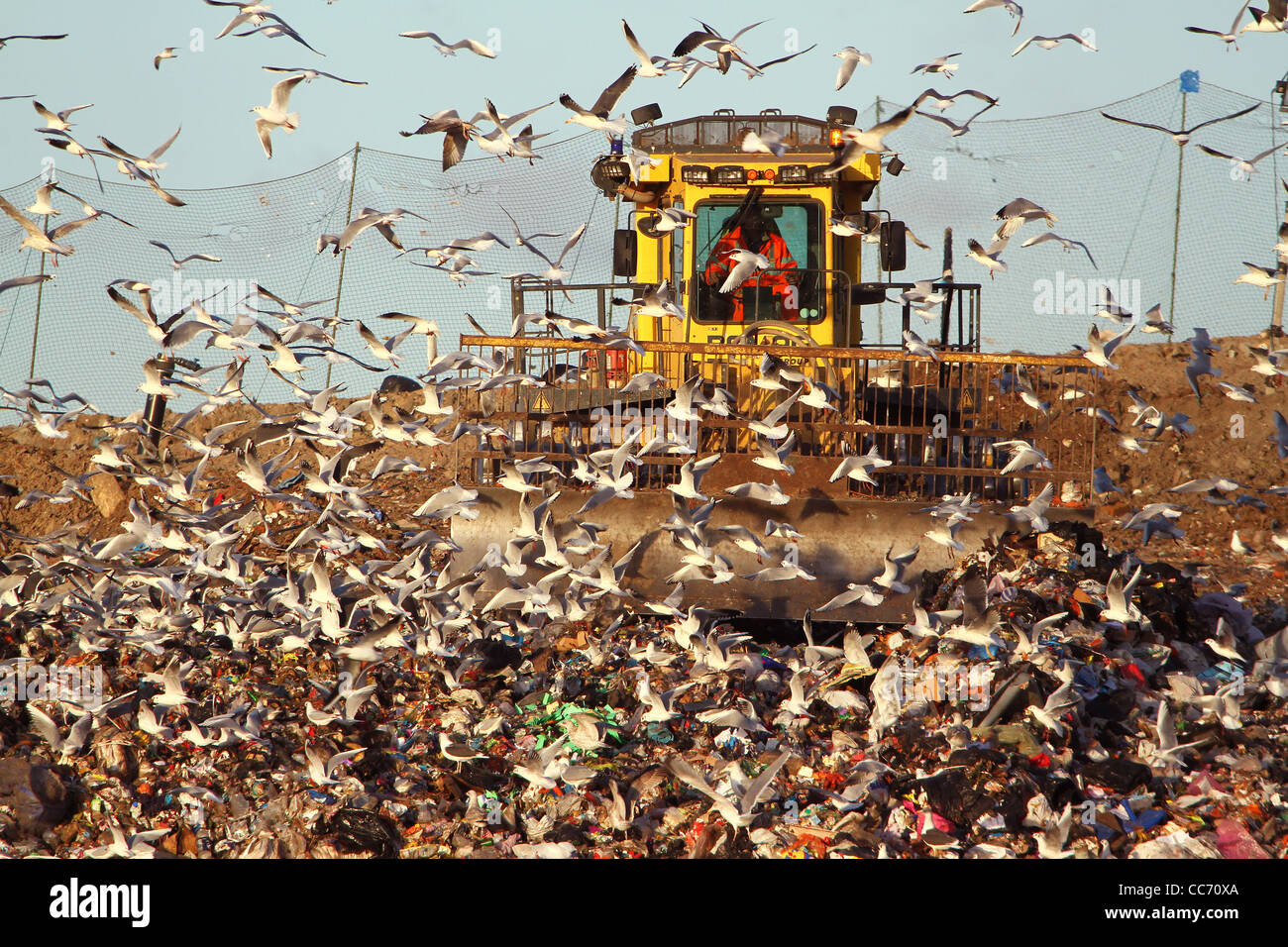 A landfill site in Huntingdon, Cambridgeshire Stock Photo