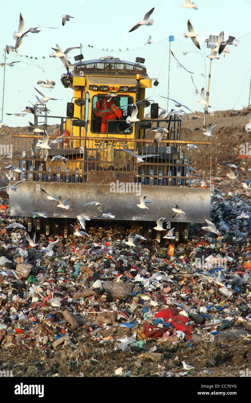 A landfill site in Huntingdon, Cambridgeshire Stock Photo