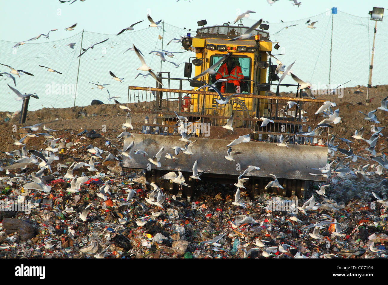 A landfill site in Huntingdon, Cambridgeshire Stock Photo