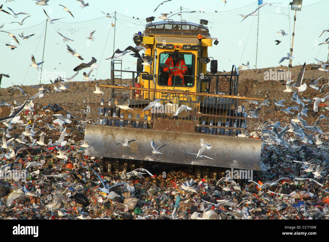 A landfill site in Huntingdon, Cambridgeshire Stock Photo