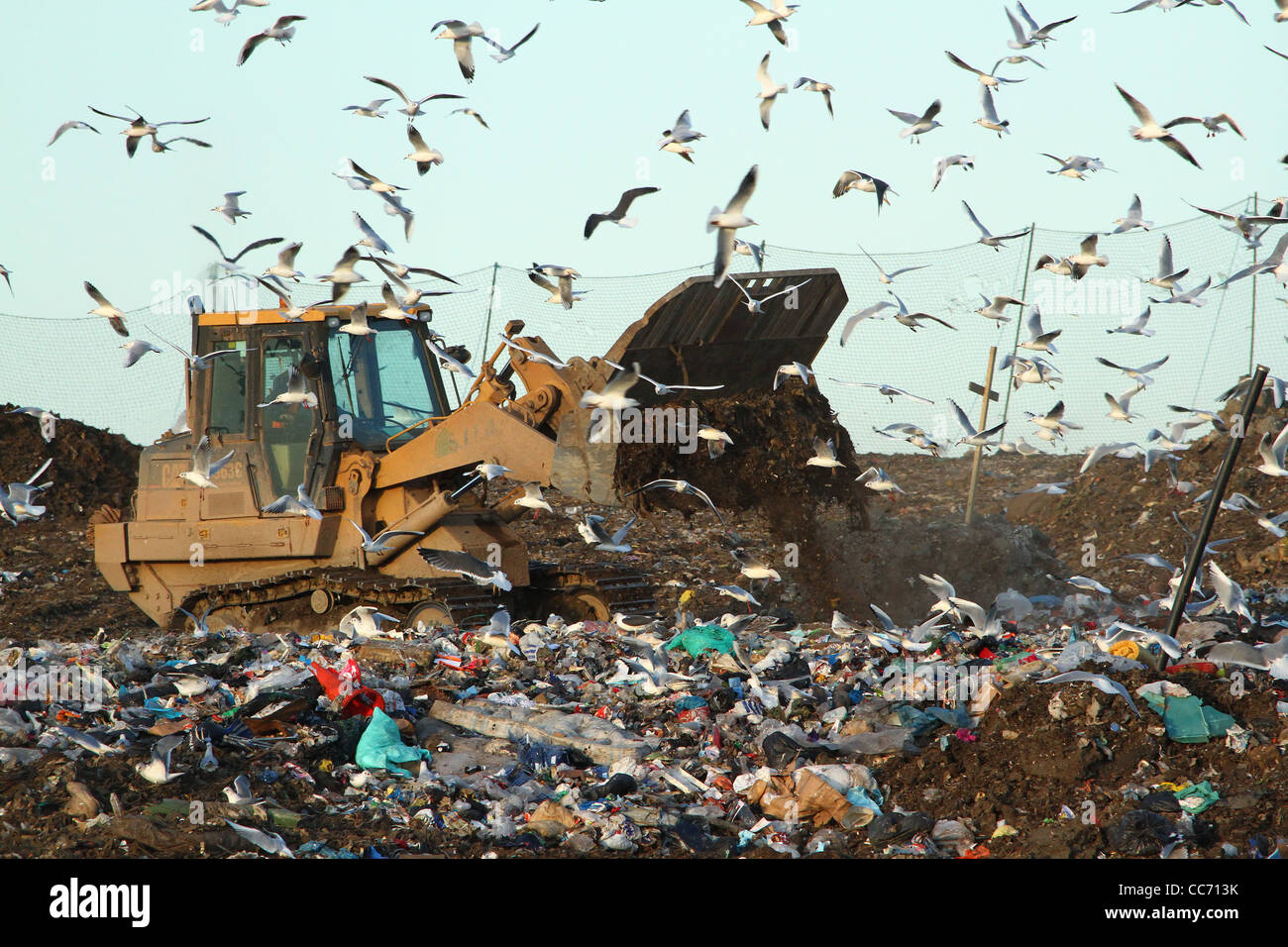 A landfill site in Huntingdon, Cambridgeshire Stock Photo