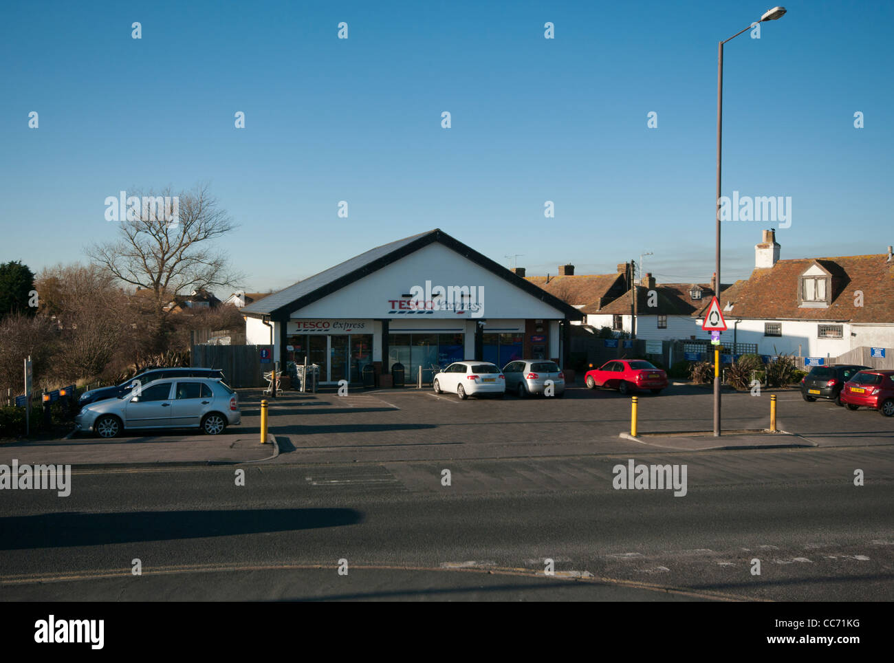 Front Exterior Of A Tesco Express Shop Store UK Stock Photo