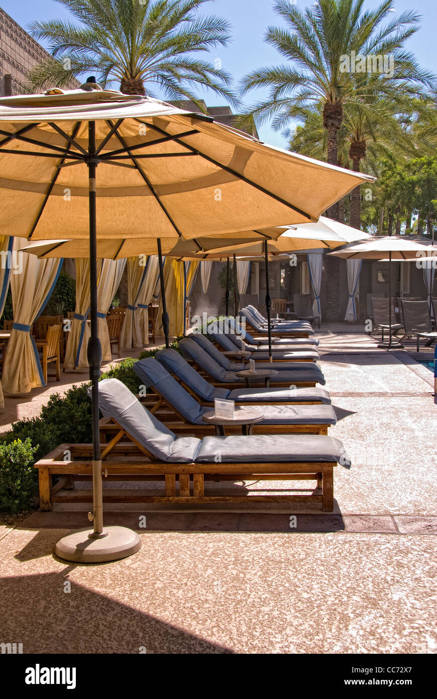 Lounge chairs at the Biltmore Resort in Phoenix, Arizona Stock Photo