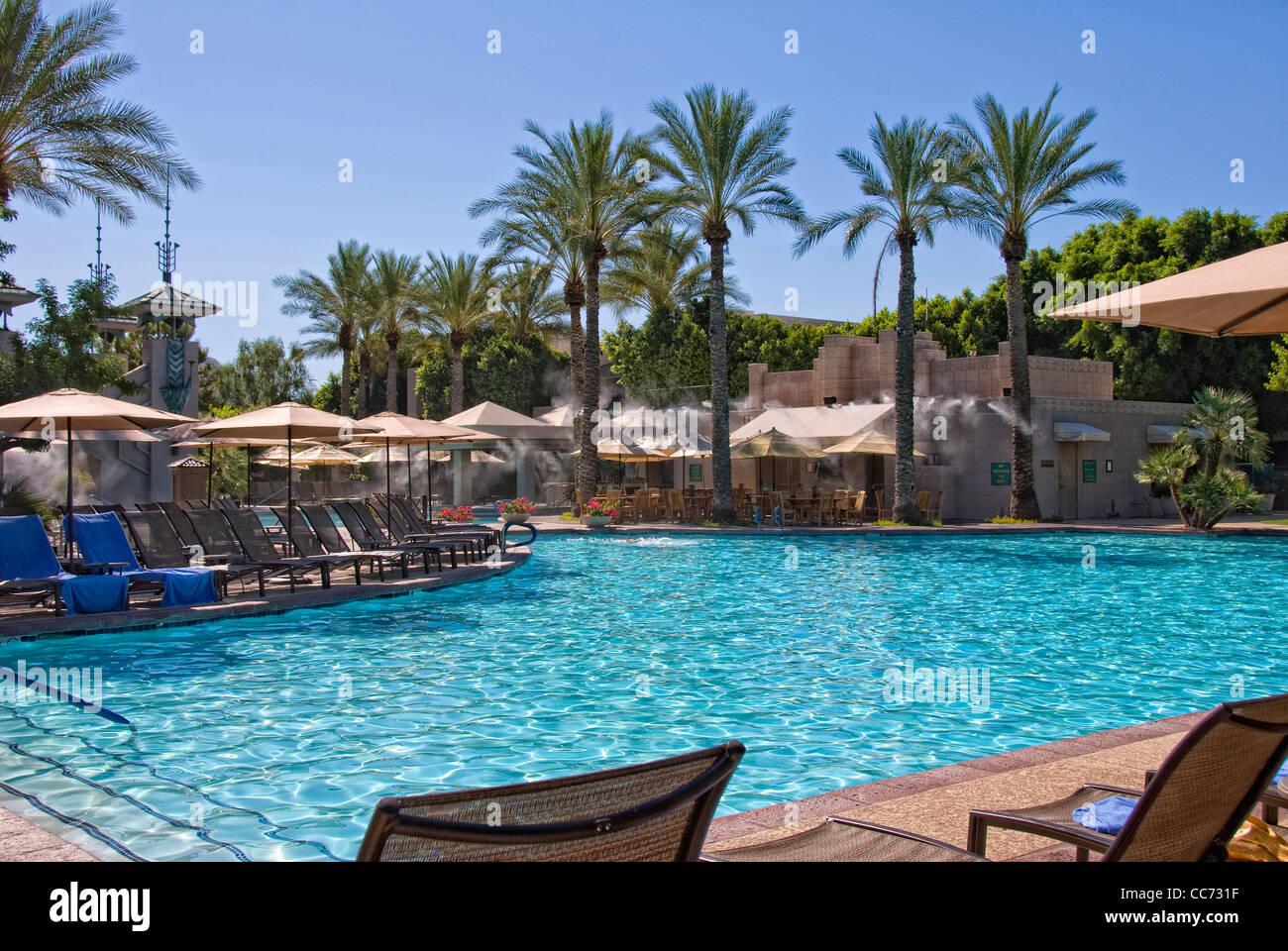 The pool area at the Biltmore Resort in Phoenix, Arizona Stock Photo