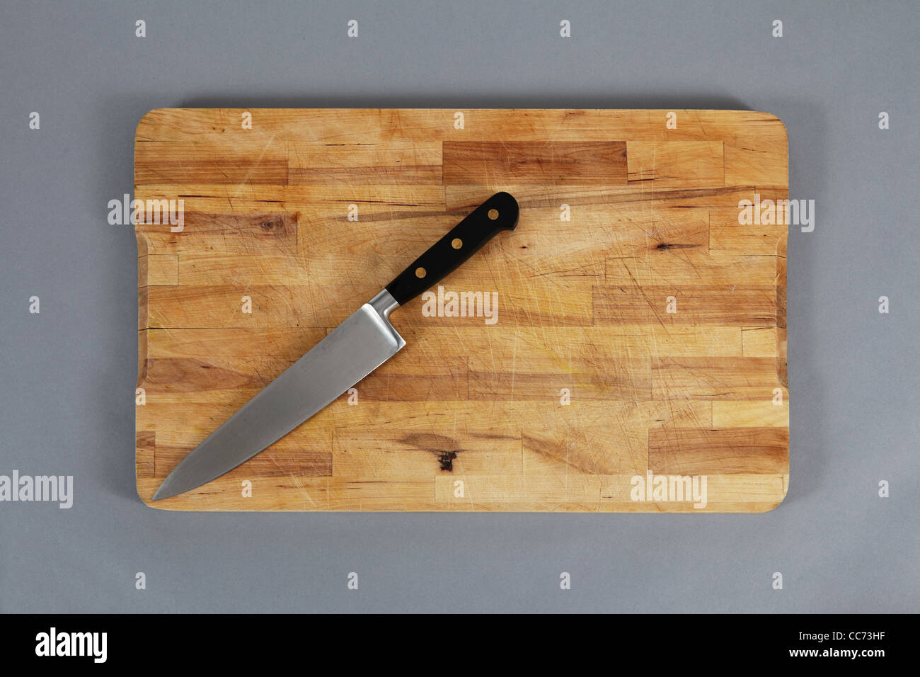 Chopping board with knife Stock Photo Alamy