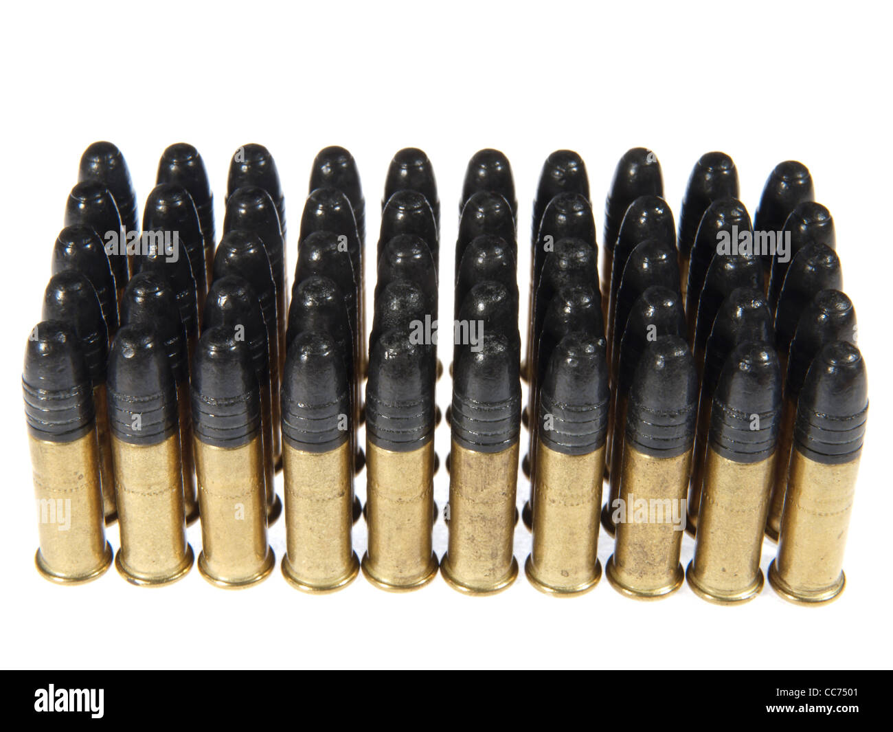 Group of gun cartridge isolated on white. Stock Photo