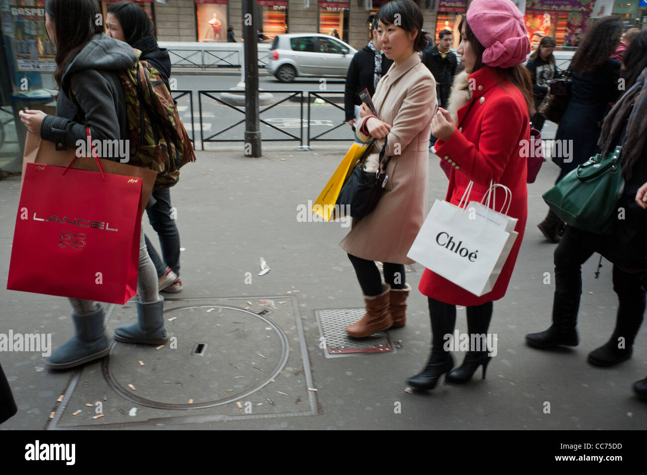 Paris, Busy Street, France, January Sales, Crowd Outside French