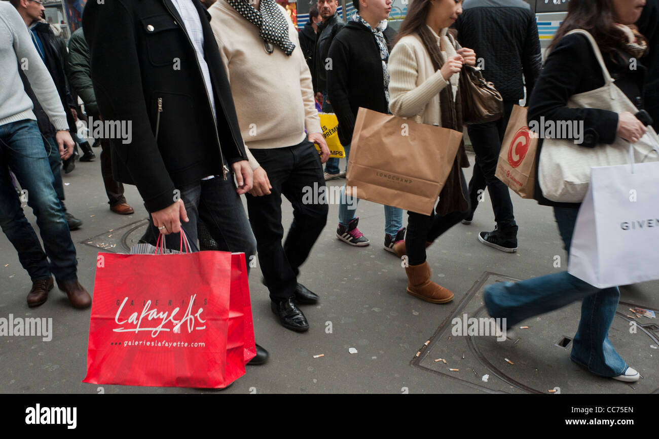 Paris, France, January Sales Shopping, Crowd Outside Department Store