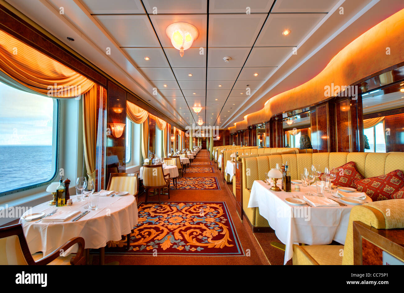 Elegant dining hall Stock Photo