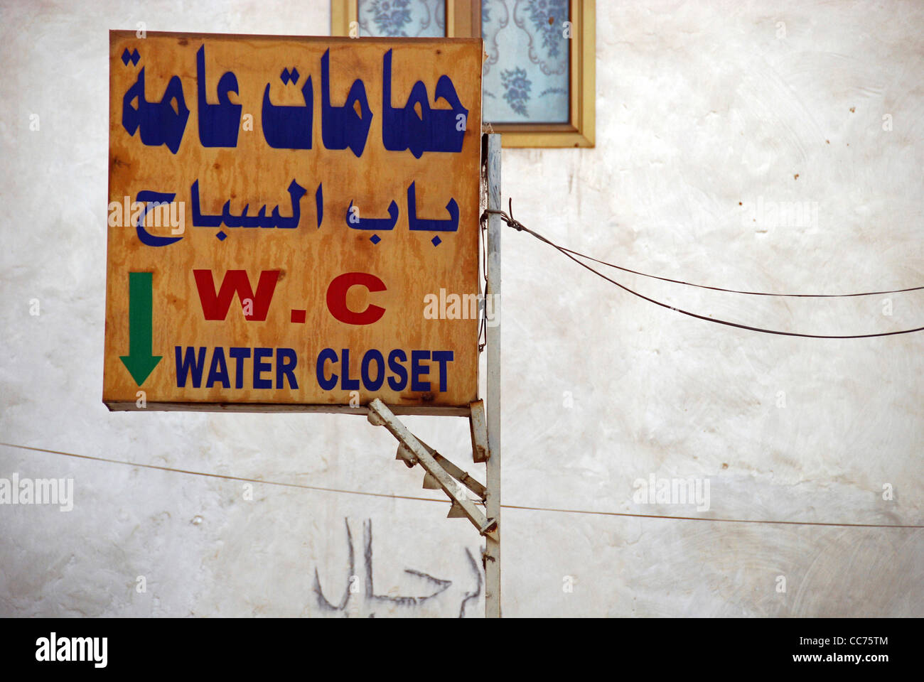 Yemen, Sanaa, toilet indication panel Stock Photo Alamy