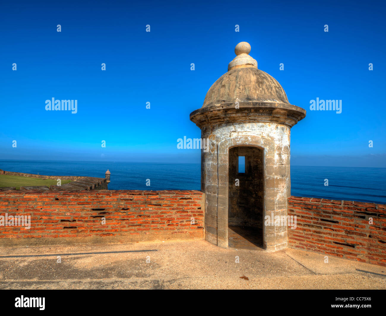 Sentry Box at Castillo de San Cristóbal in San Juan, Puerto Rico. Stock Photo