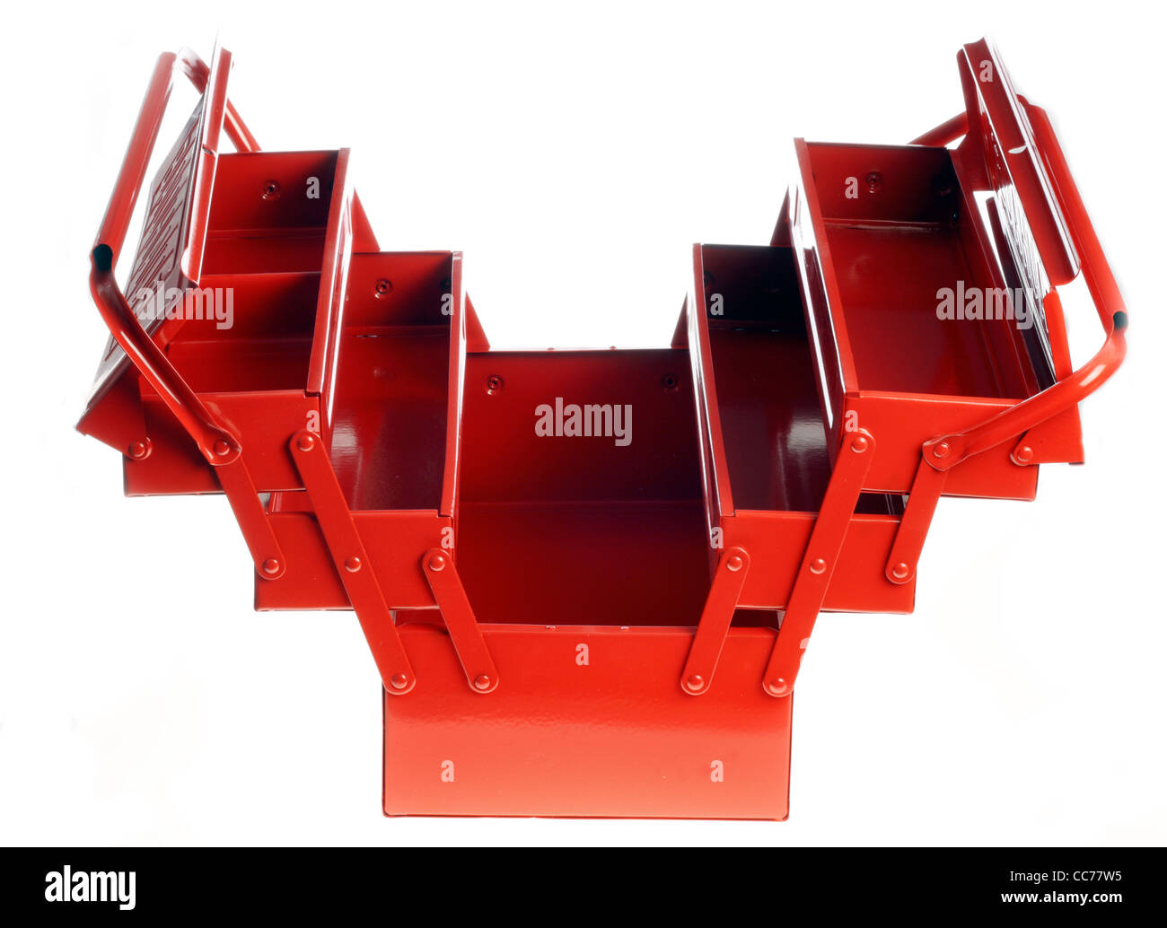 Red, metal toolbox. Stock Photo