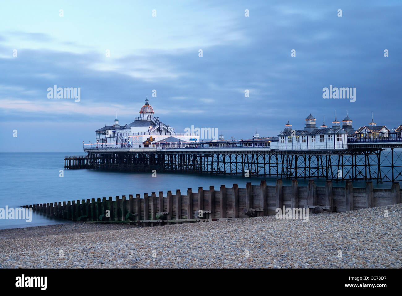 The Pier at Eastbourne at dusk, East Sussex, england, UK Stock Photo
