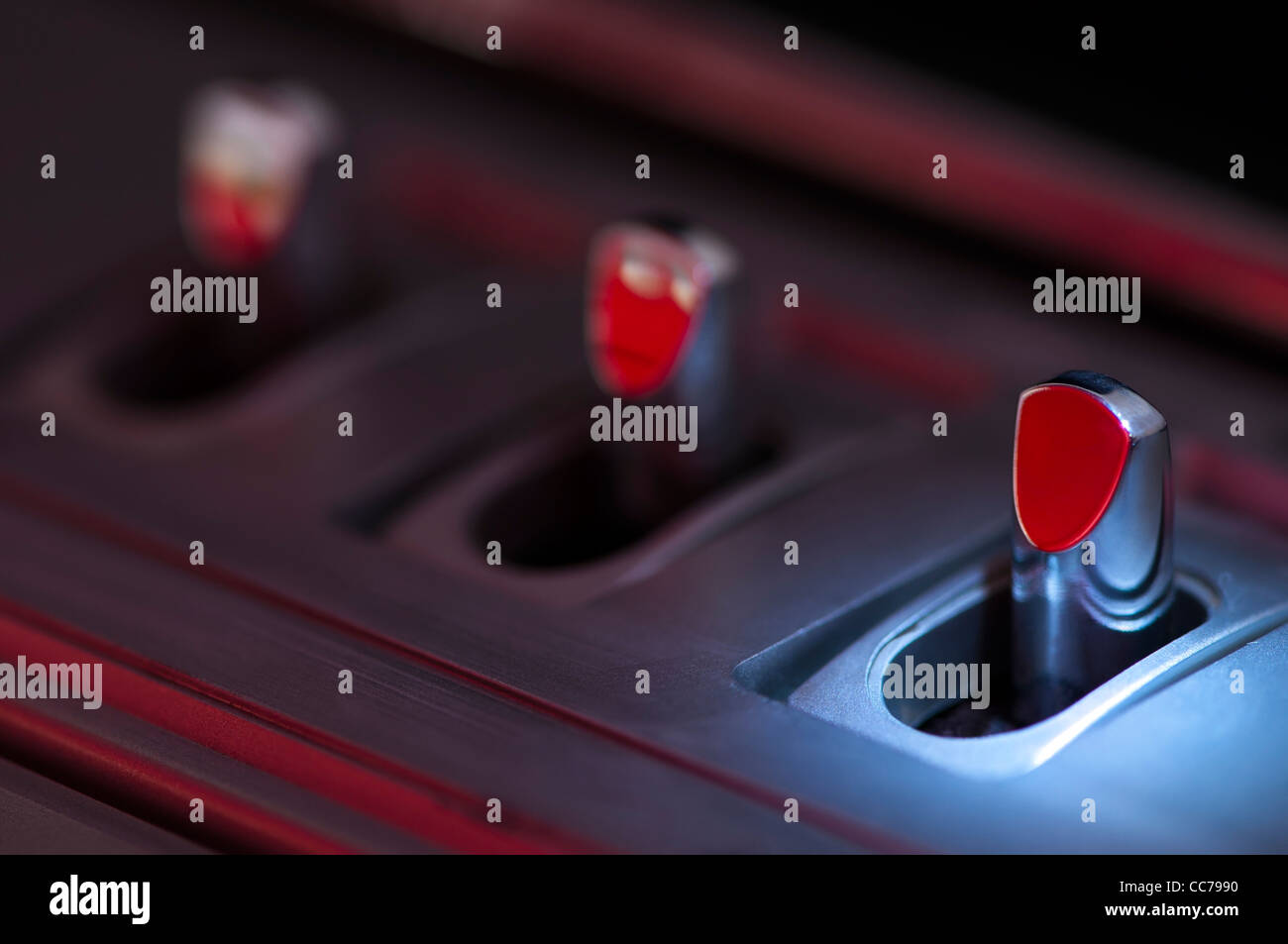 Vintage cassette player buttons. Button play Stock Photo Alamy