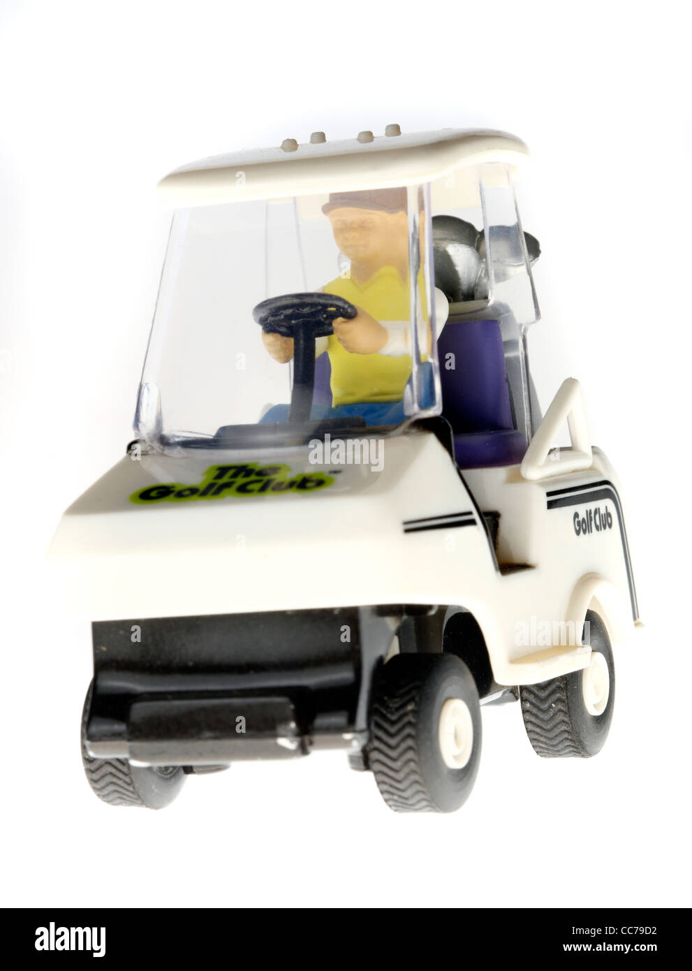 Golf cart, toy for kids, remote controlled, driven by batteries. Golf