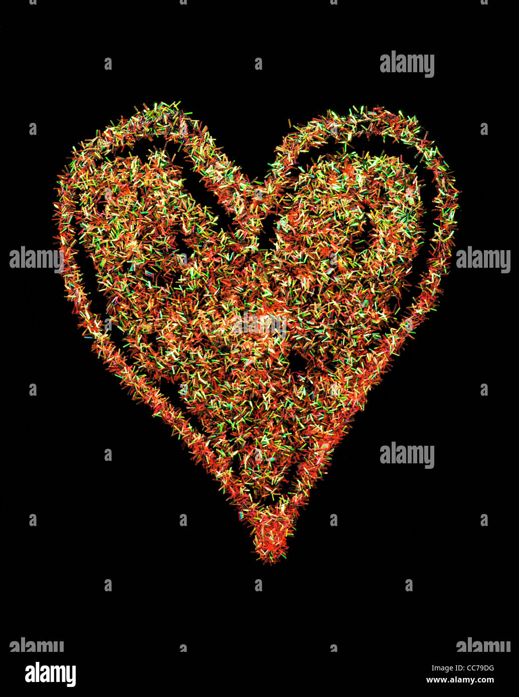 Love colorful glossy symbol. Black isolated Stock Photo - Alamy