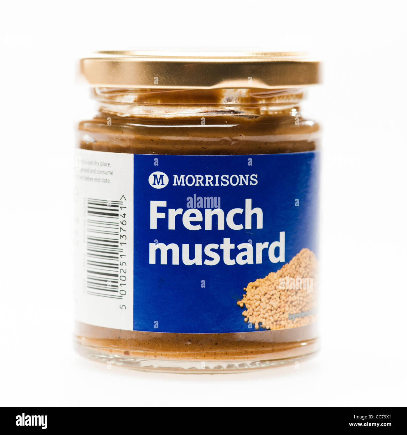 a jar of Morrisons french mustard Stock Photo