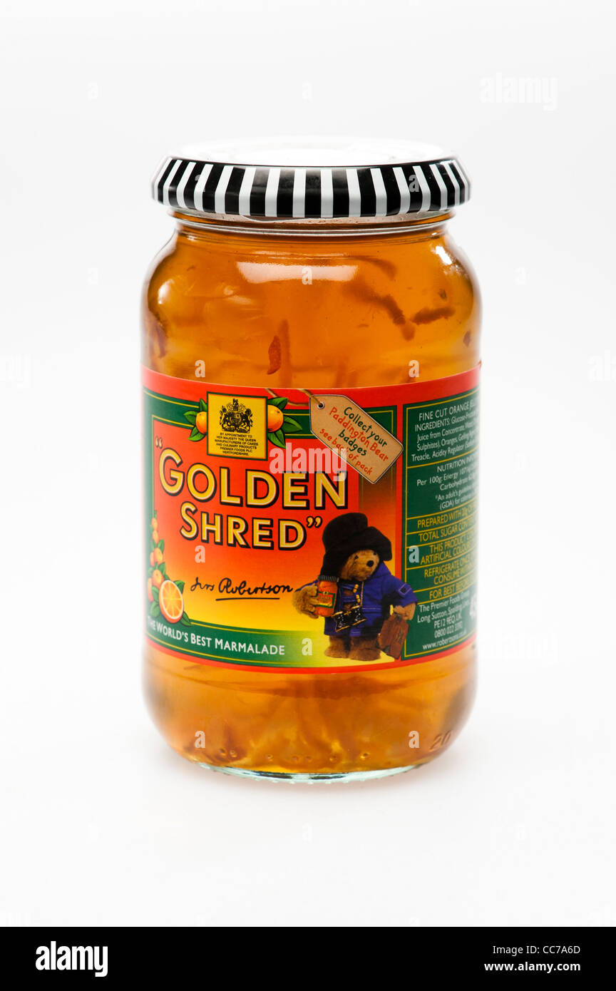 a jar of Robertsons Golden Shred orange marmalade, UK Stock Photo