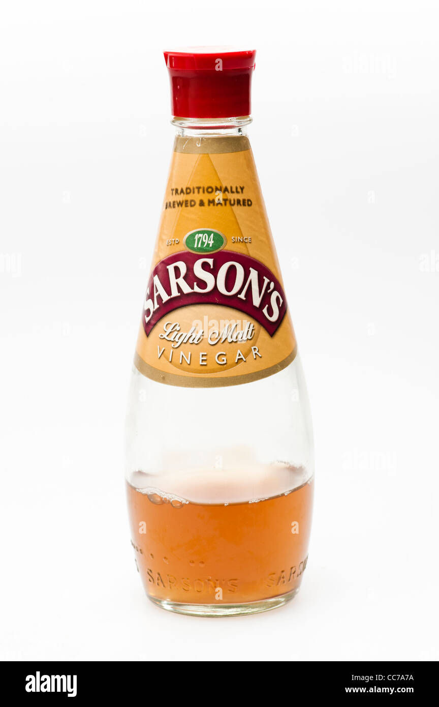 a bottle of Sarson's light malt vinegar Stock Photo
