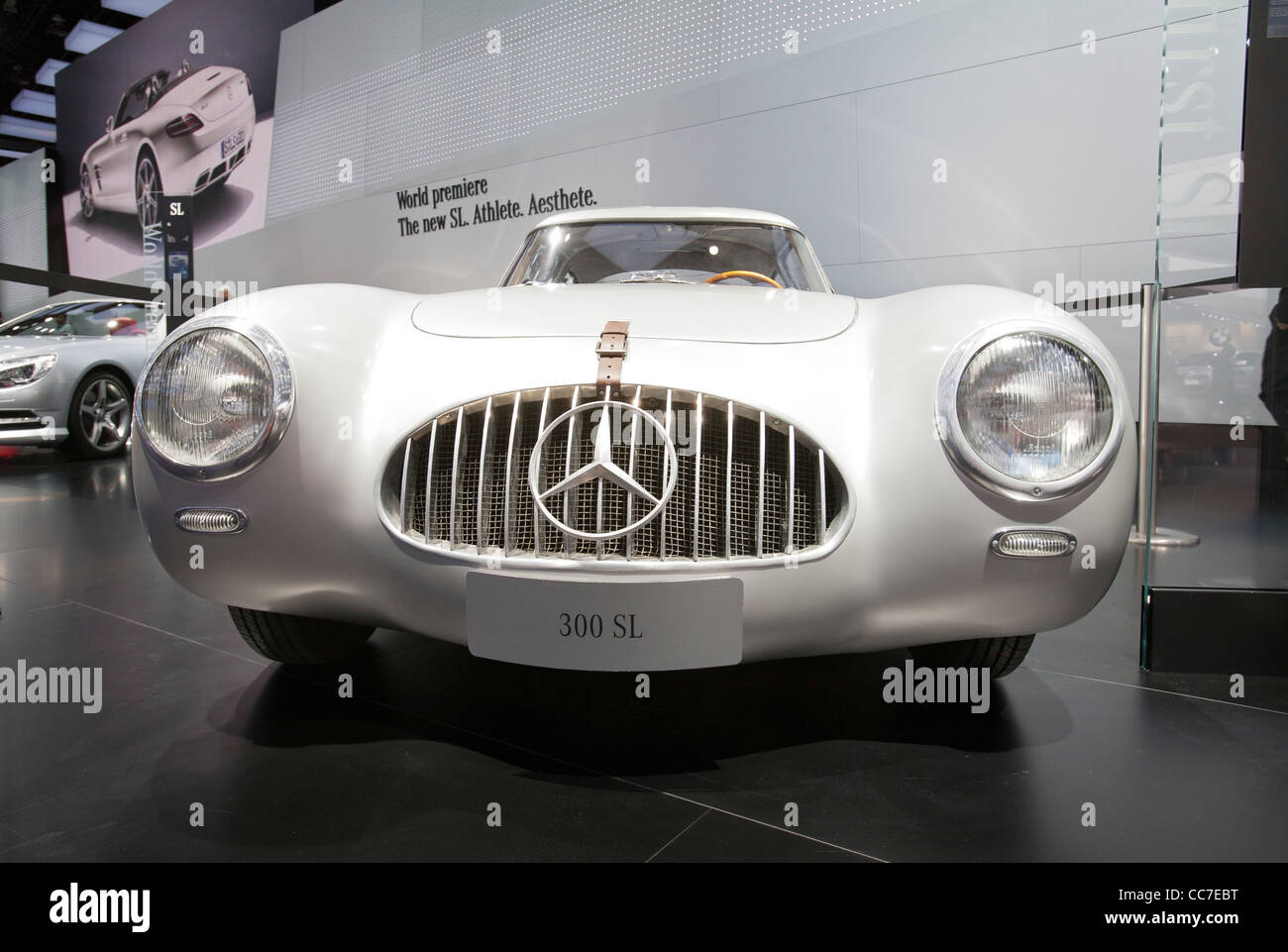 Detroit, Michigan - The 1952 Mercedes 300SL race car on display at the North American International Auto Show. Stock Photo