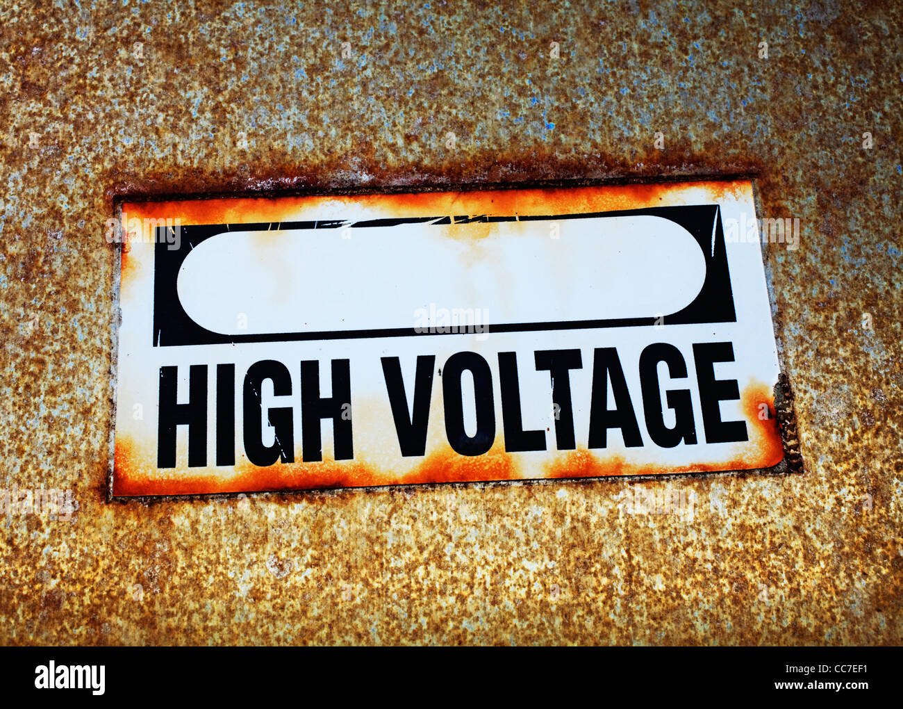 Vintage Warning Sign "High Voltage" Made in Poland Industrial Signage 