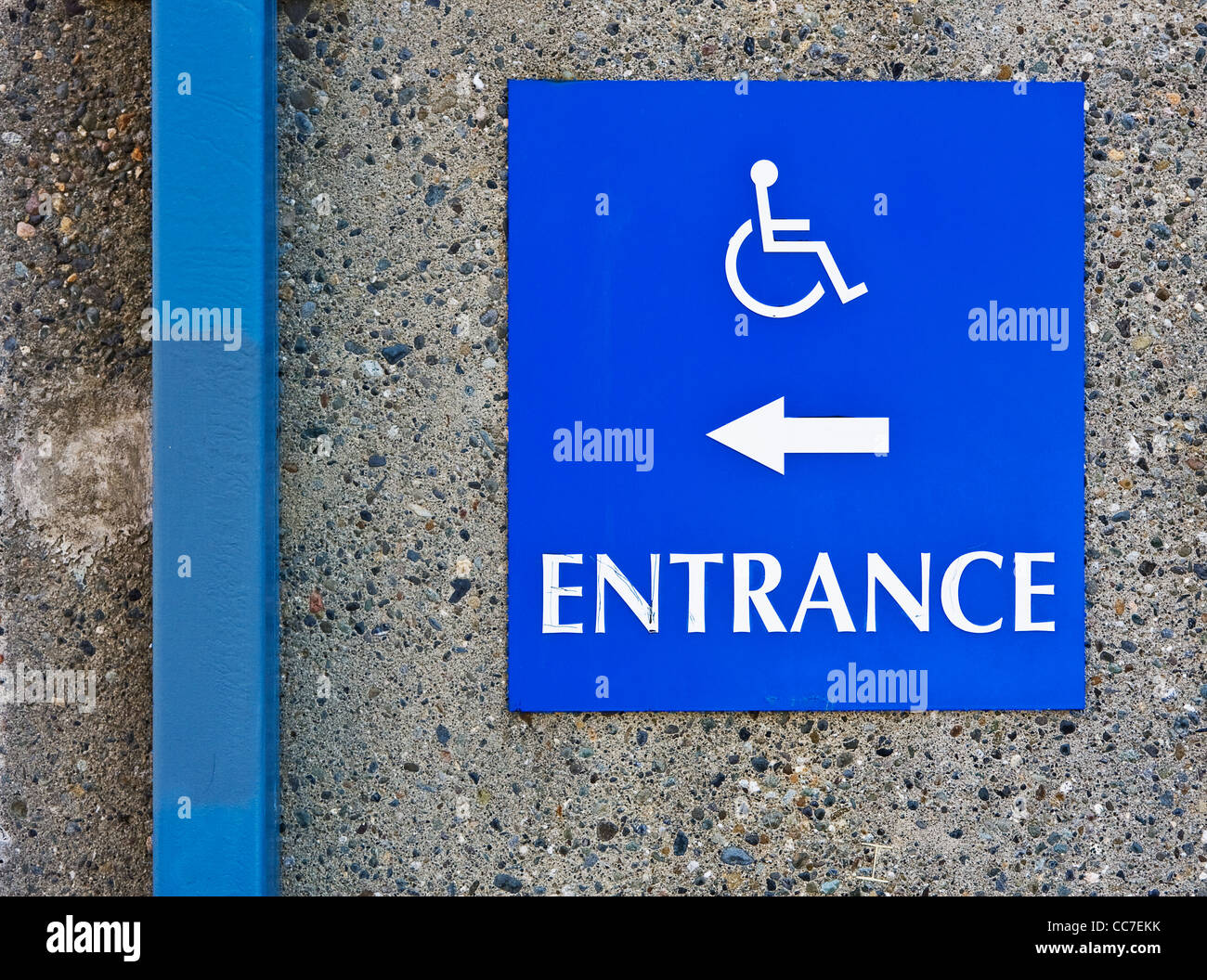 differently-abled sign on wall Stock Photo
