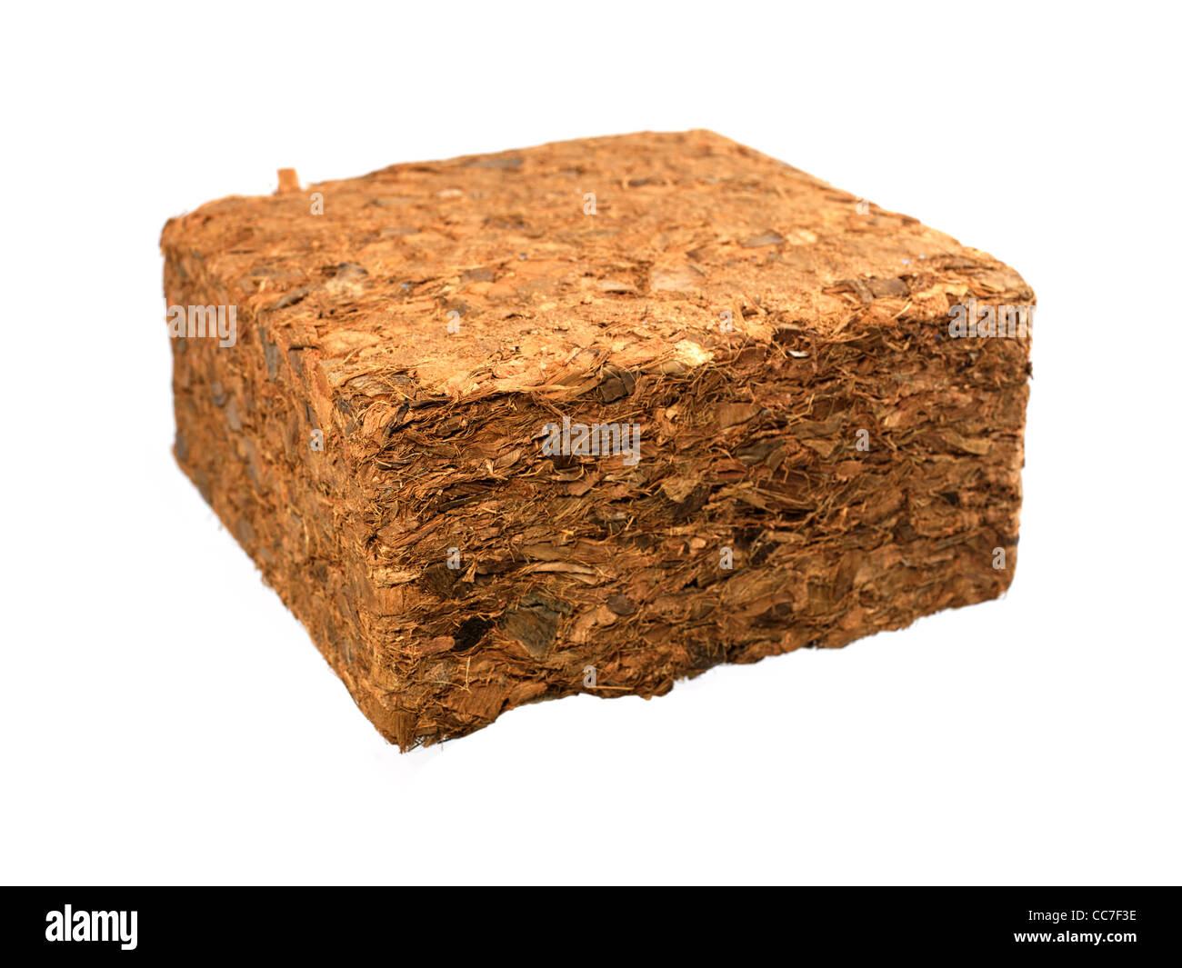 Garden wood chip mulch isolated against a white background Stock Photo