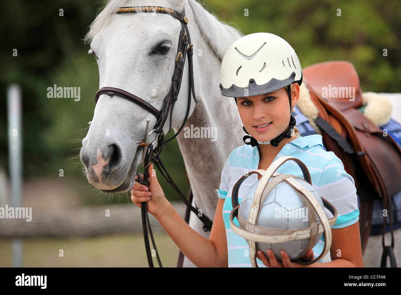 Female polo player Stock Photo Alamy