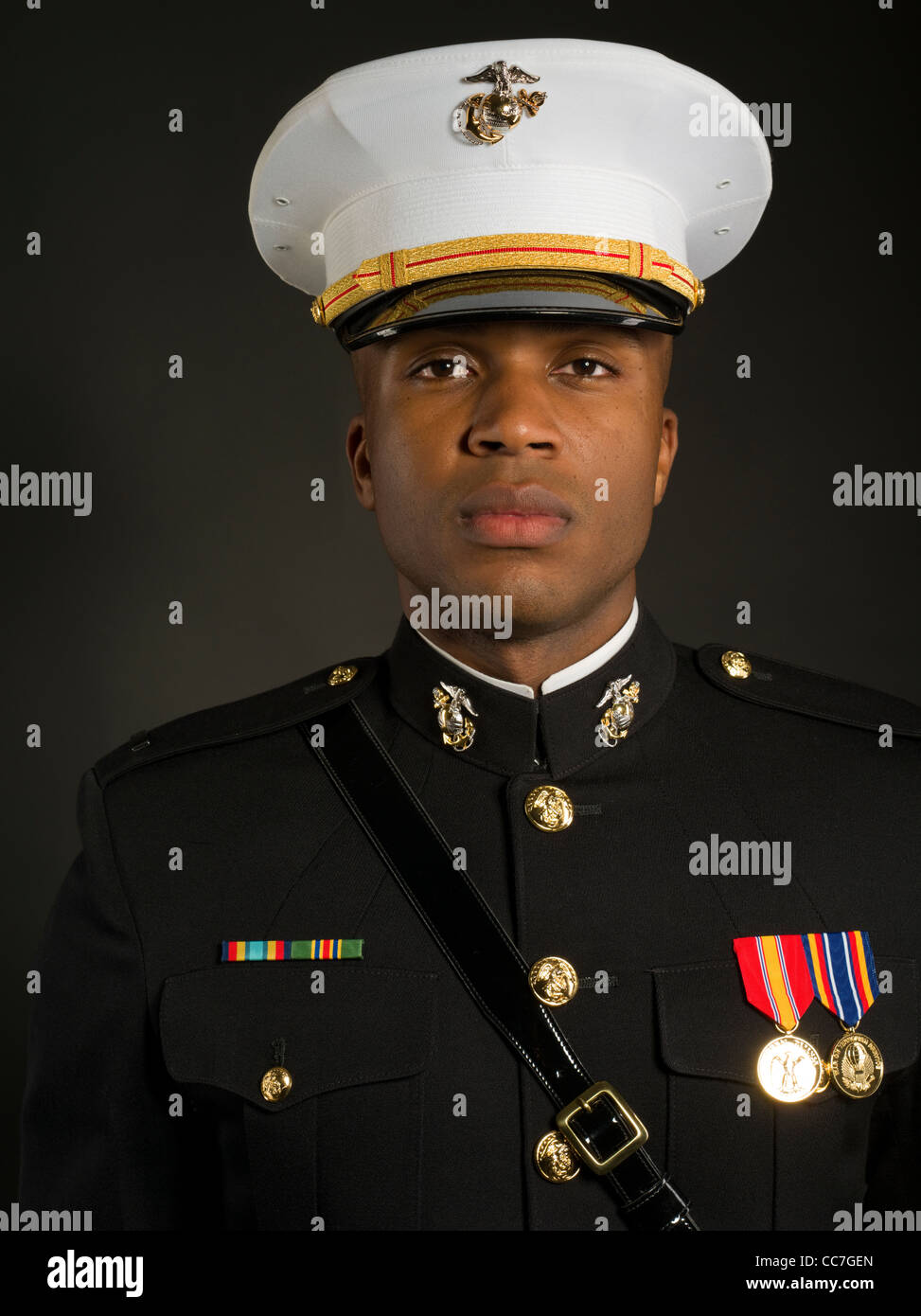 United States Marine Corps Officer in Blue Dress 