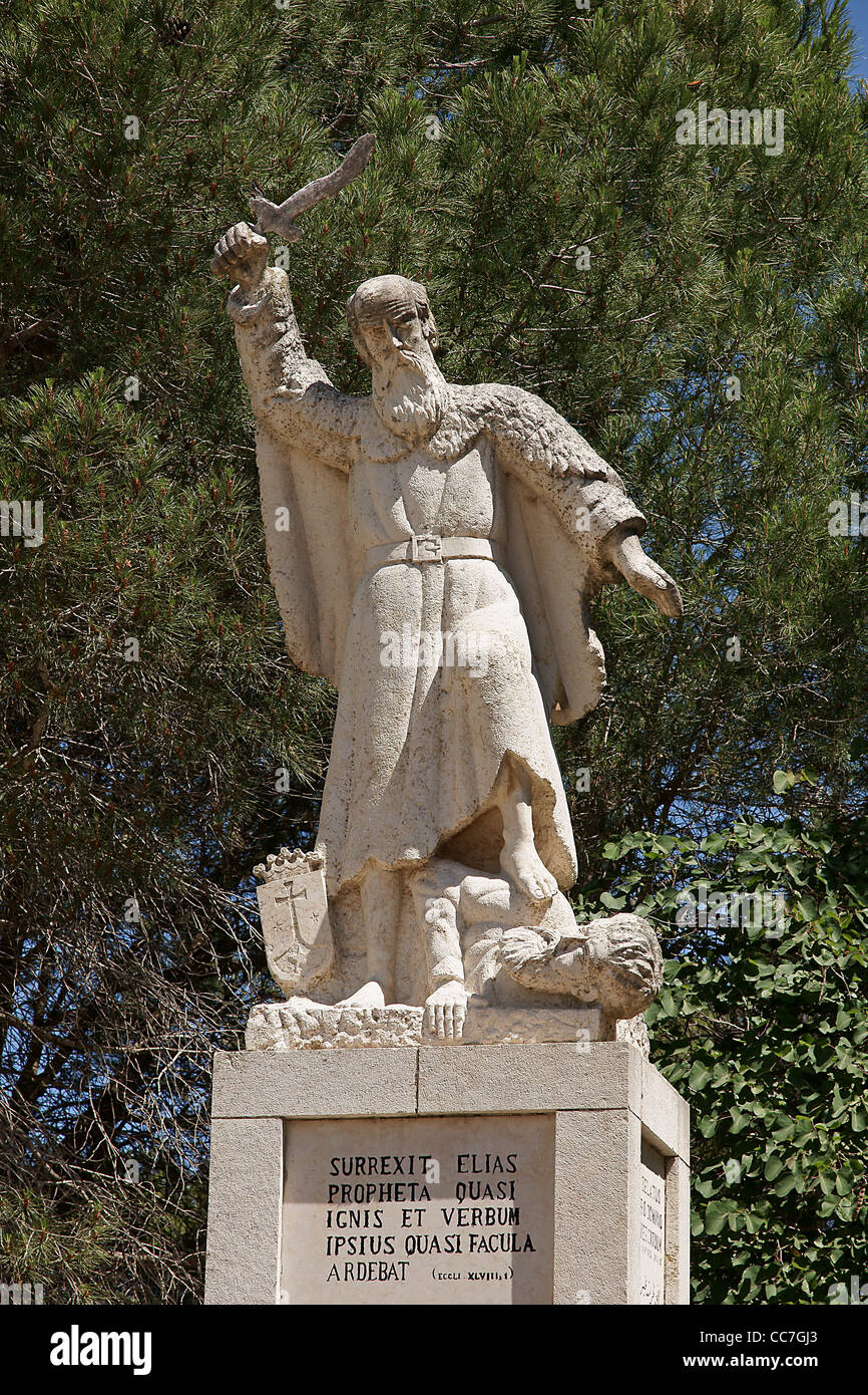 Israel, Carmel mountain, the statue of Elijah at the highest peak of Mt