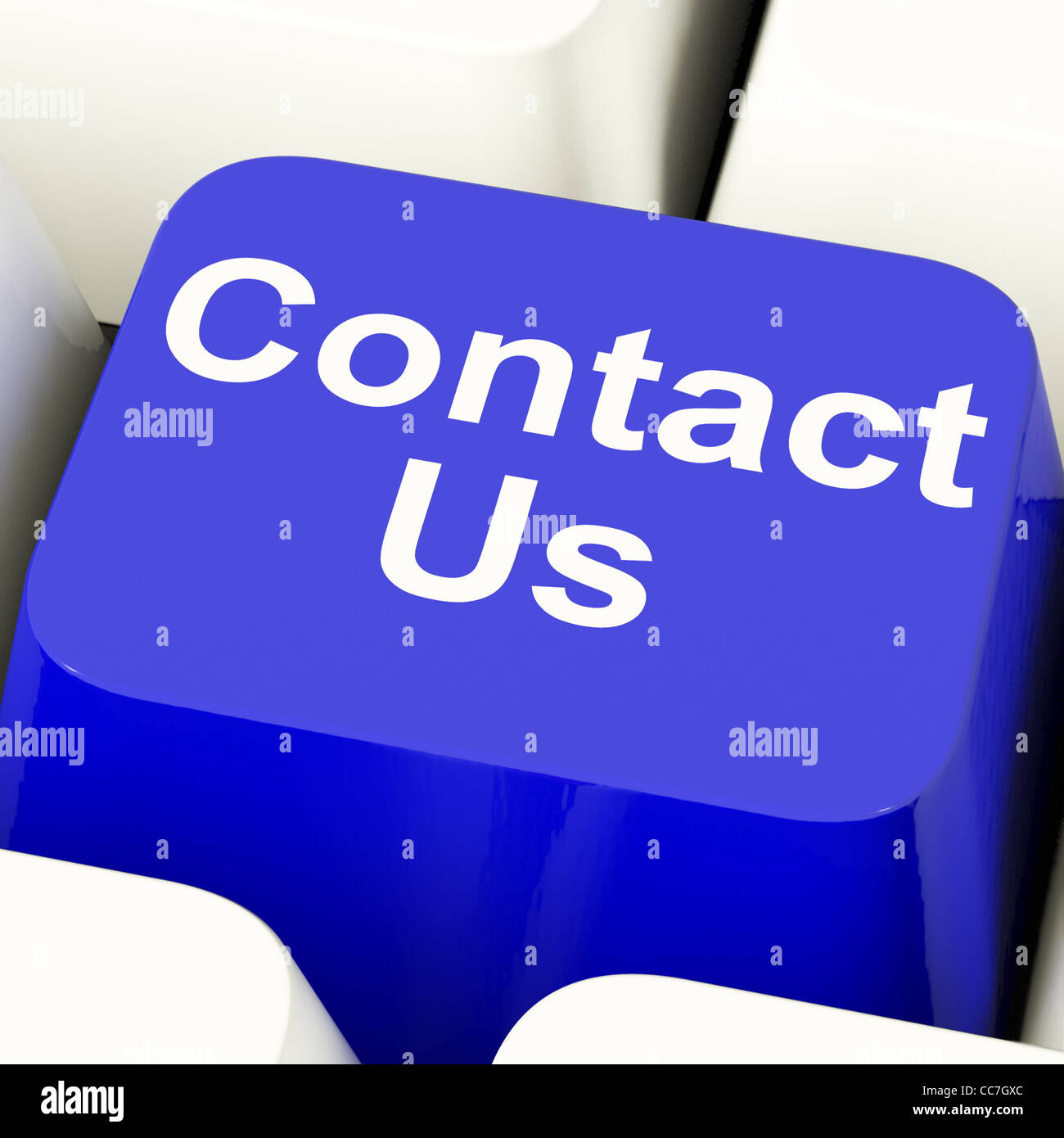 Contact Us Computer Key In Blue For Help Or Assistance Stock Photo Alamy