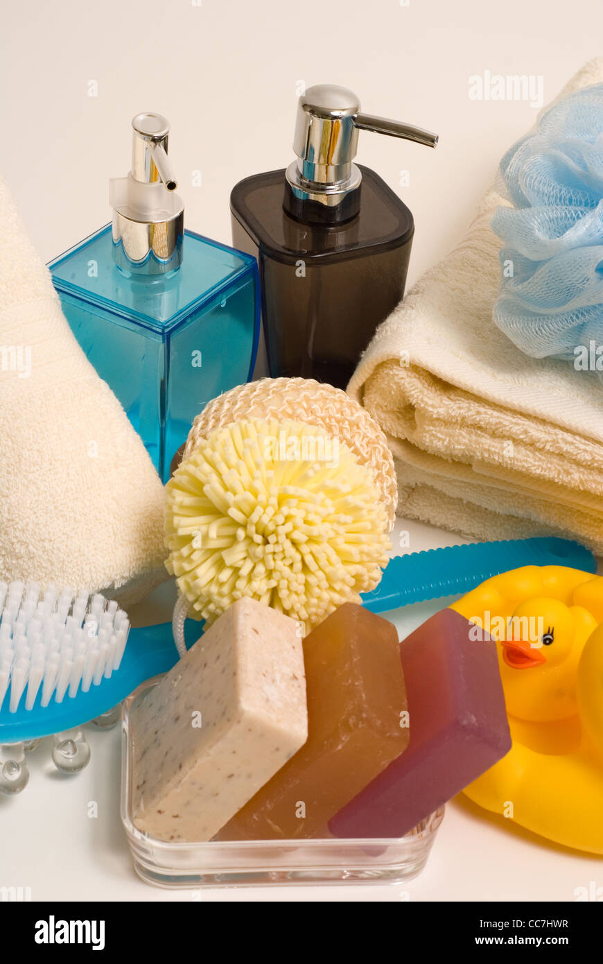 Health and beauty bath products Stock Photo Alamy