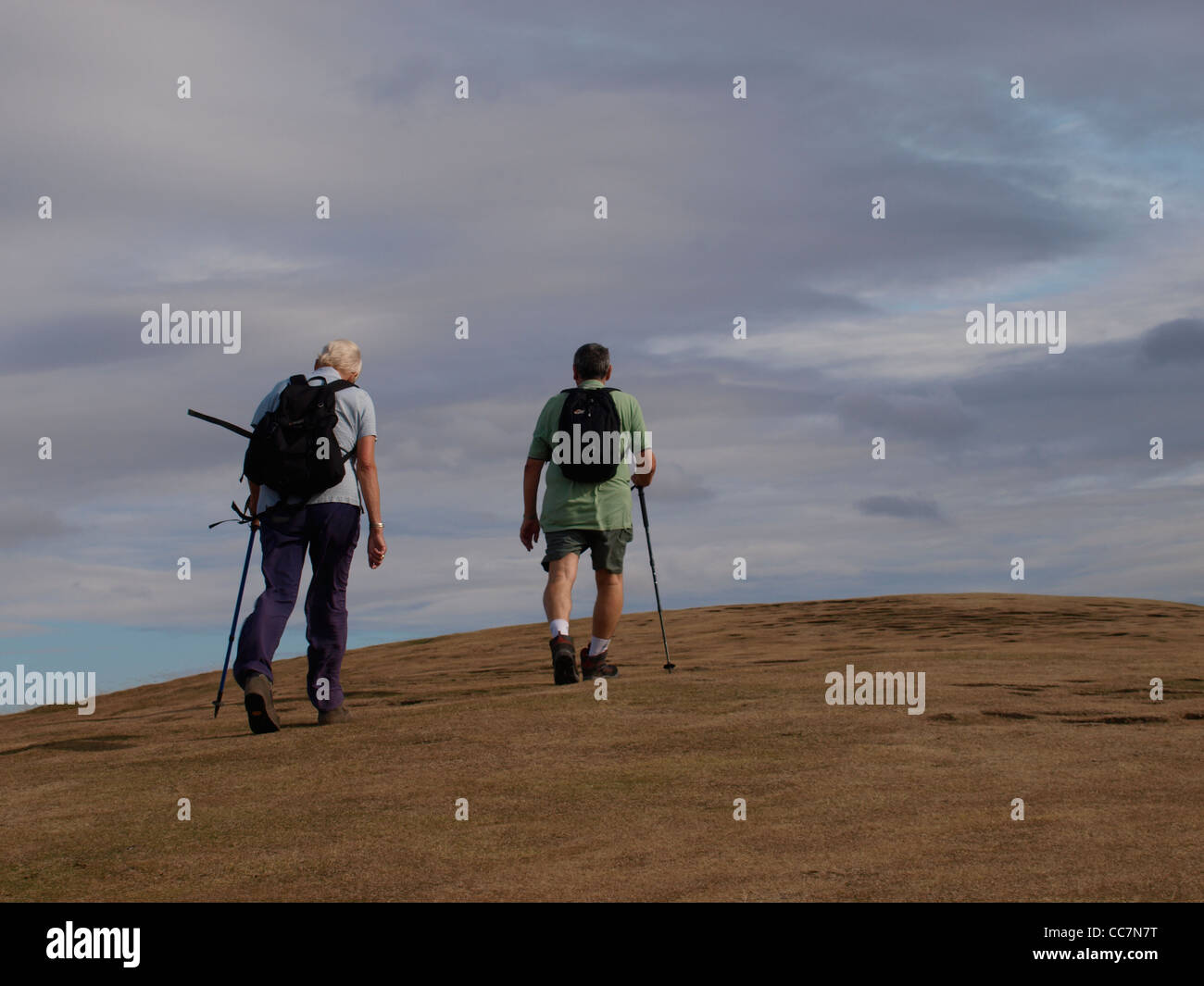 Two hiker on the Malvern hills, UK Stock Photo - Alamy