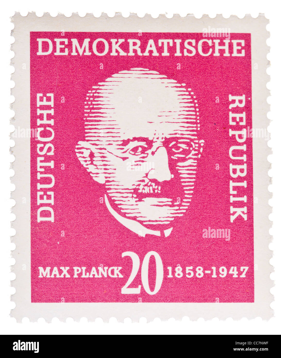 Postage stamp: DDR, 1958, Max Planck, 20 Pfennig, mint condition Stock Photo