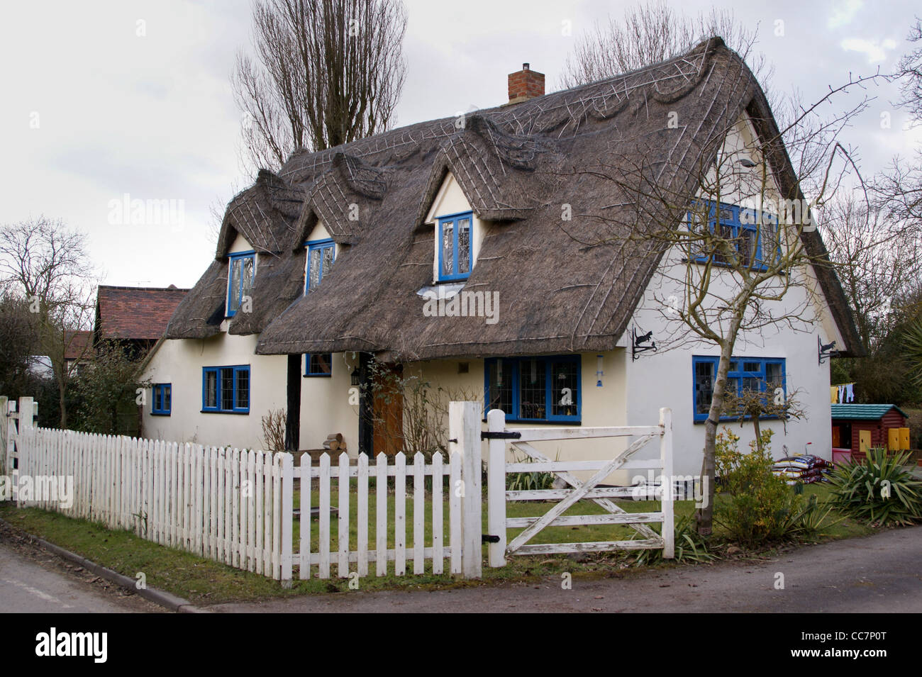 Thatched cottage, Blackcat, Fyfield, Essex Stock Photo