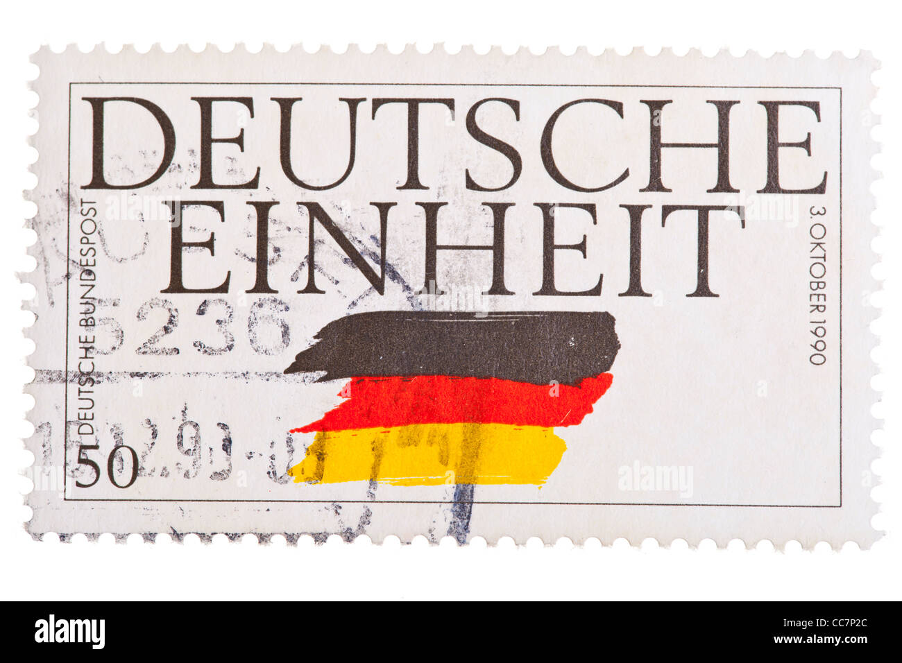 Postage stamp Germany, 1990, German Reunion stamp, 50 Pfennig, stamped