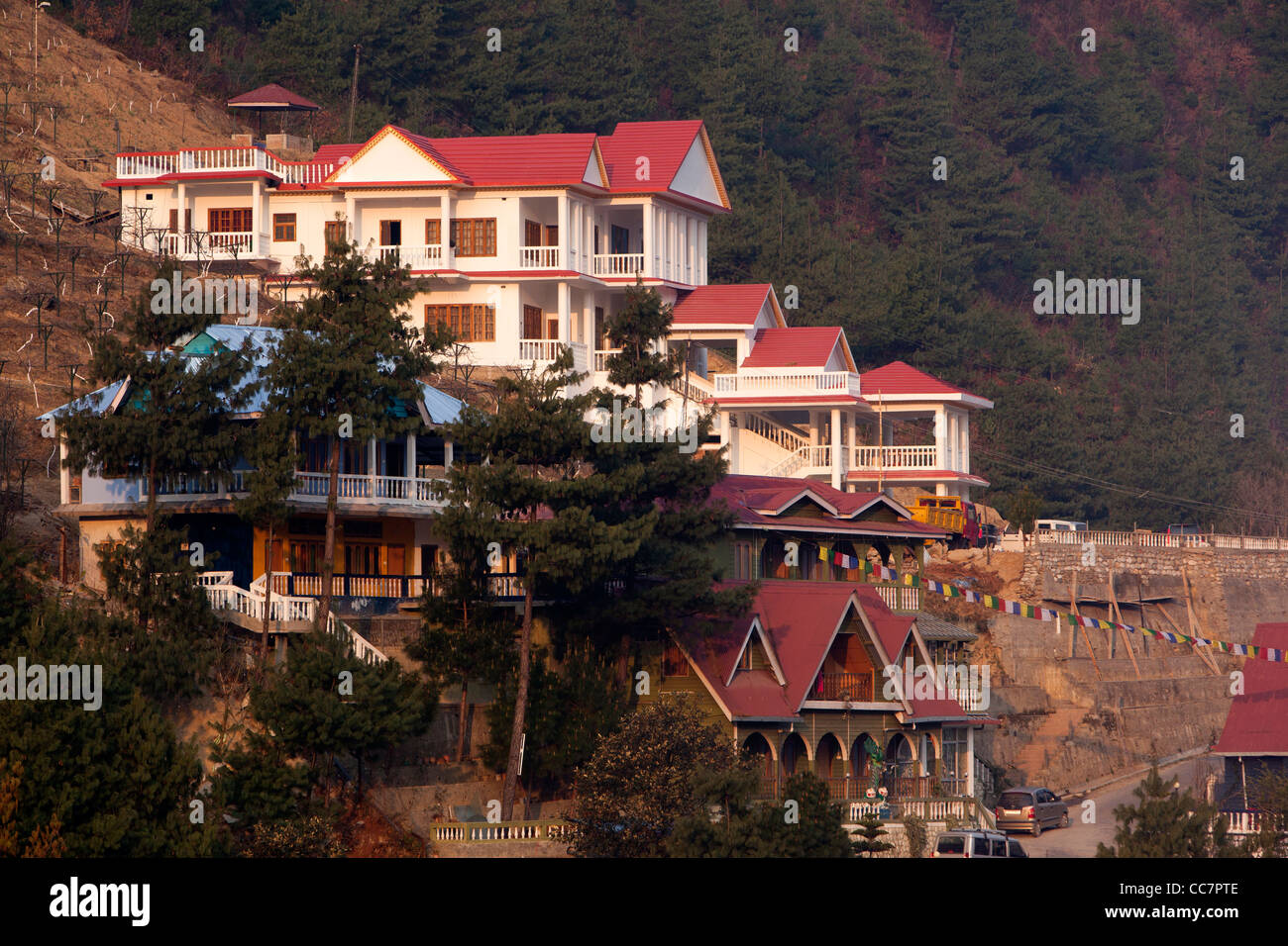 India, Arunachal Pradesh, Dirang, newly built expensive house in grand