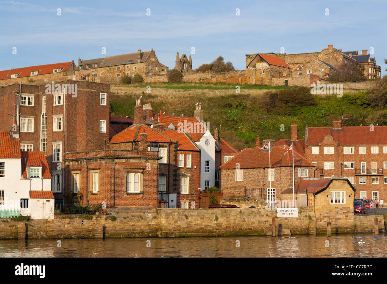 View of English houses along the sea Stock Photo