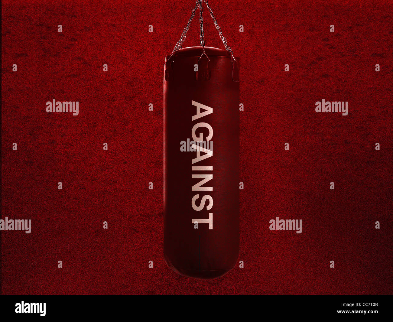 boxing punch bag on red background Stock Photo Alamy