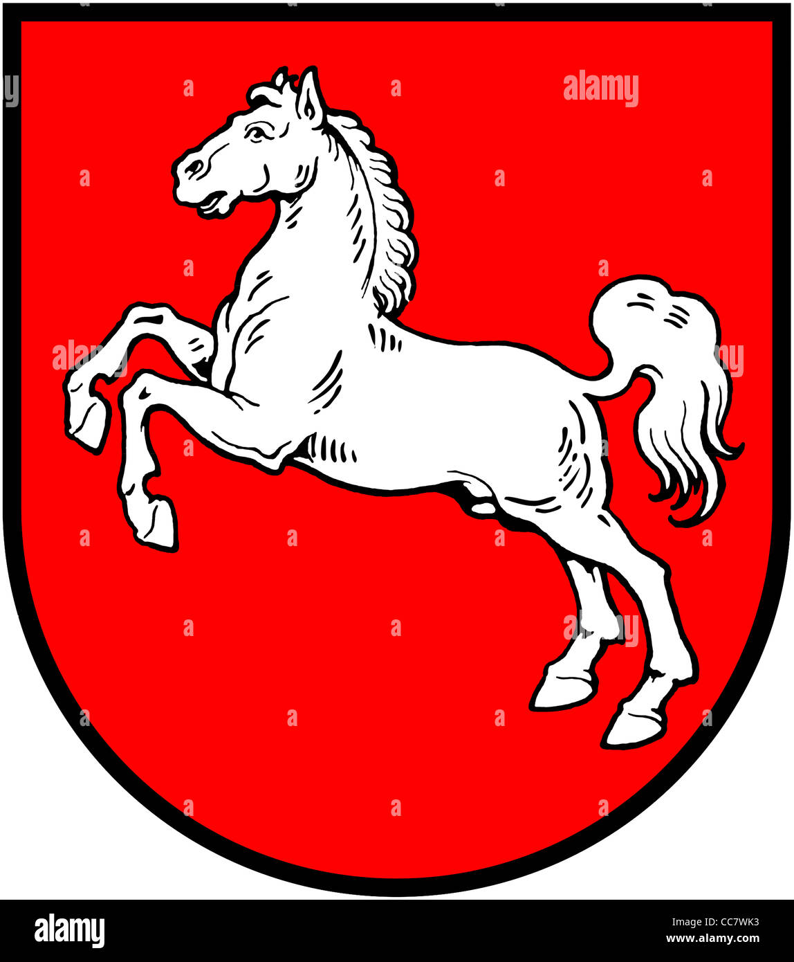Coat of arms of the German federal state Lower Saxony. Stock Photo