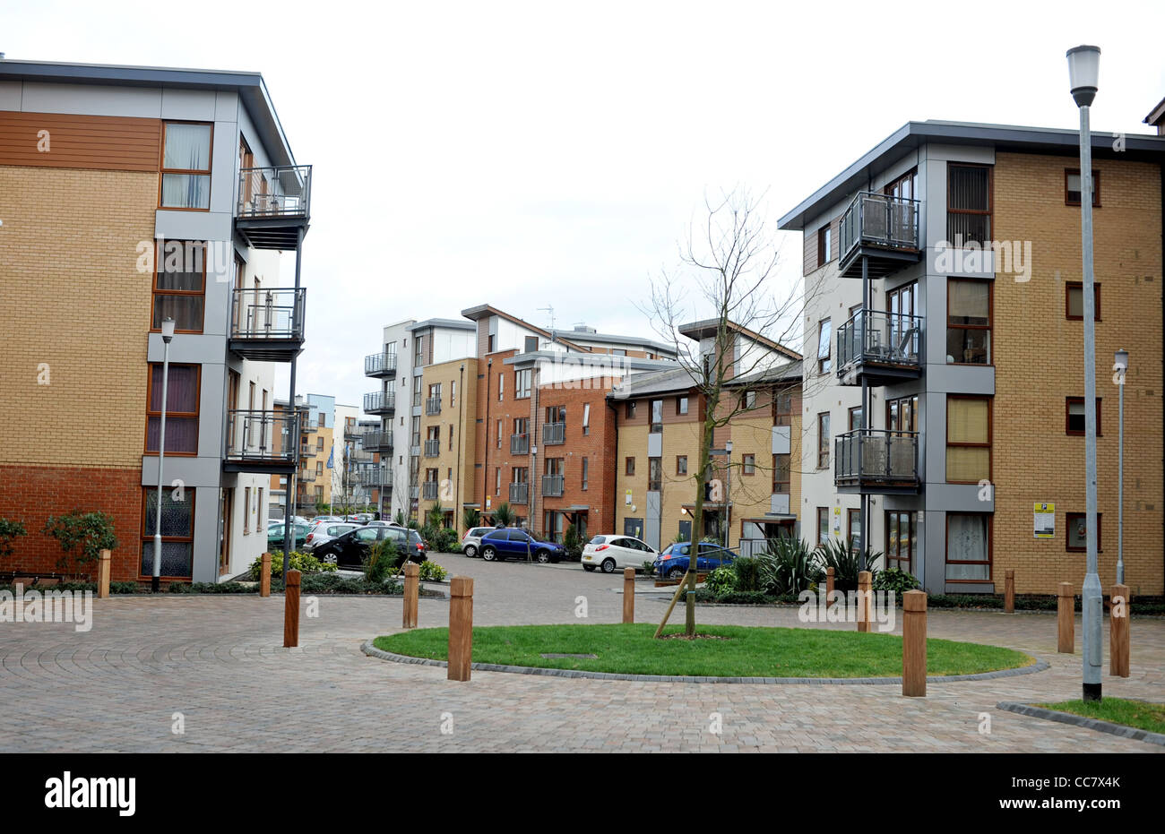 The Pembroke Park new housing estate of appartments and modern living flats in Crawley West Sussex UK Stock Photo