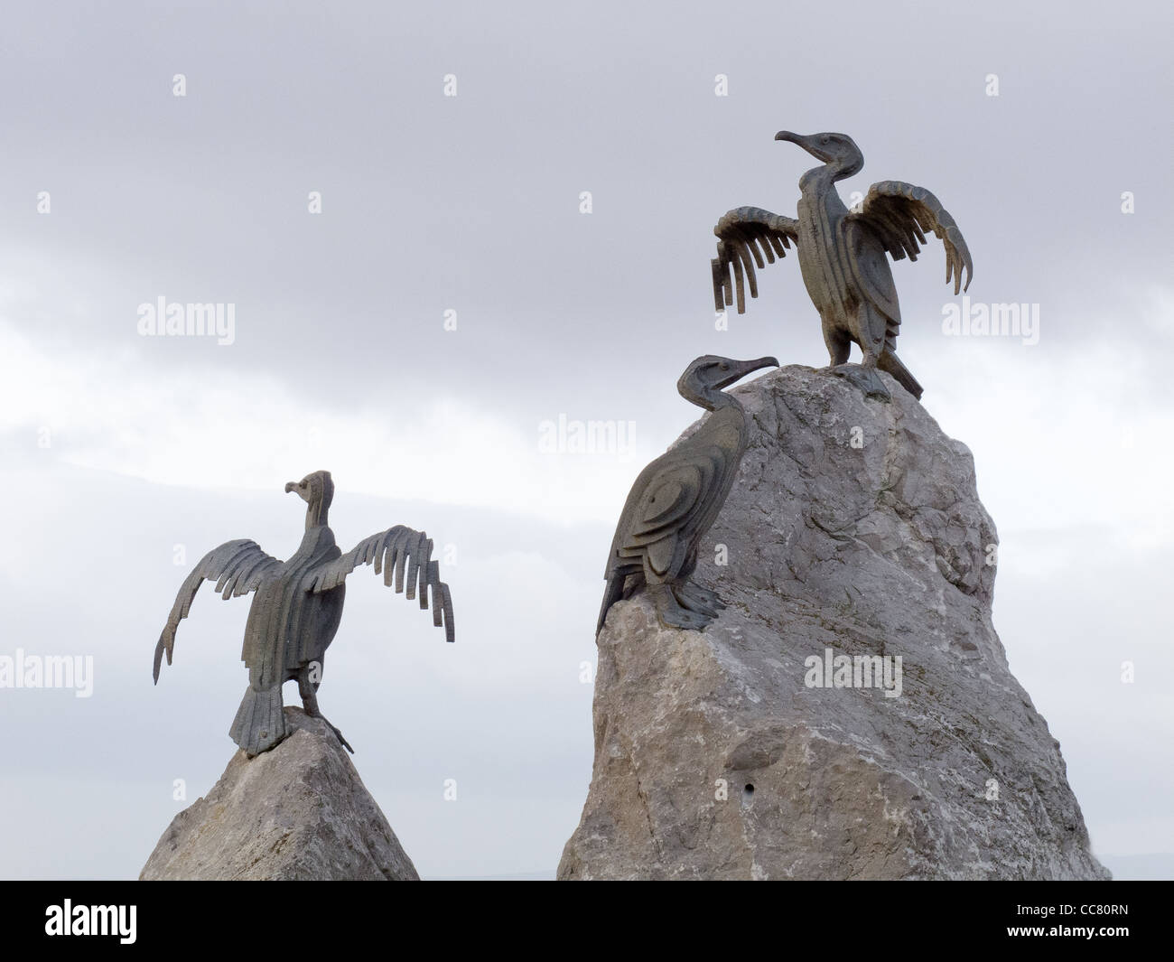 bird sculpture at Morecambe bay Lancashire Stock Photo Alamy
