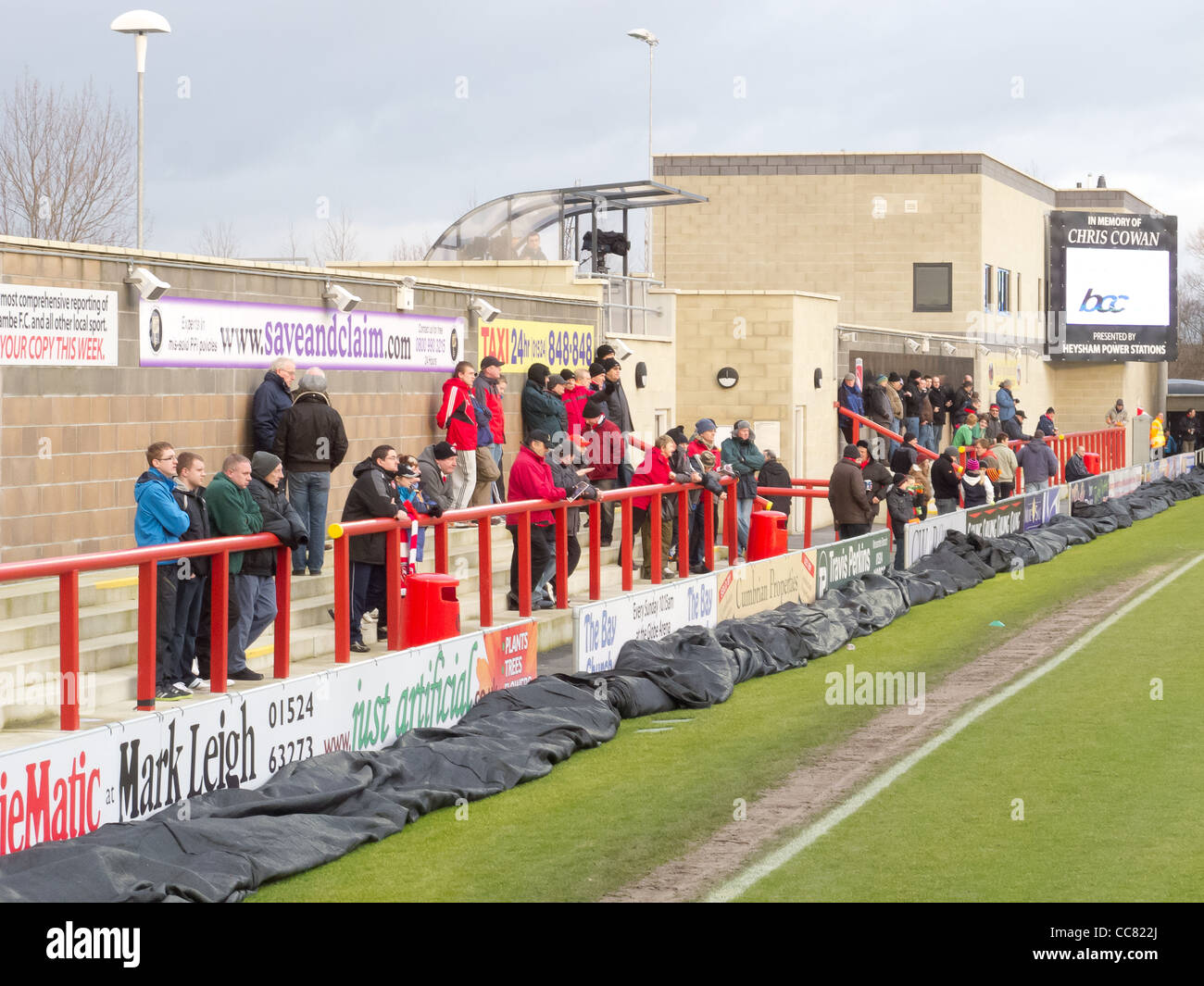 football fans at Morecambe Football Club globe arena Stock Photo Alamy