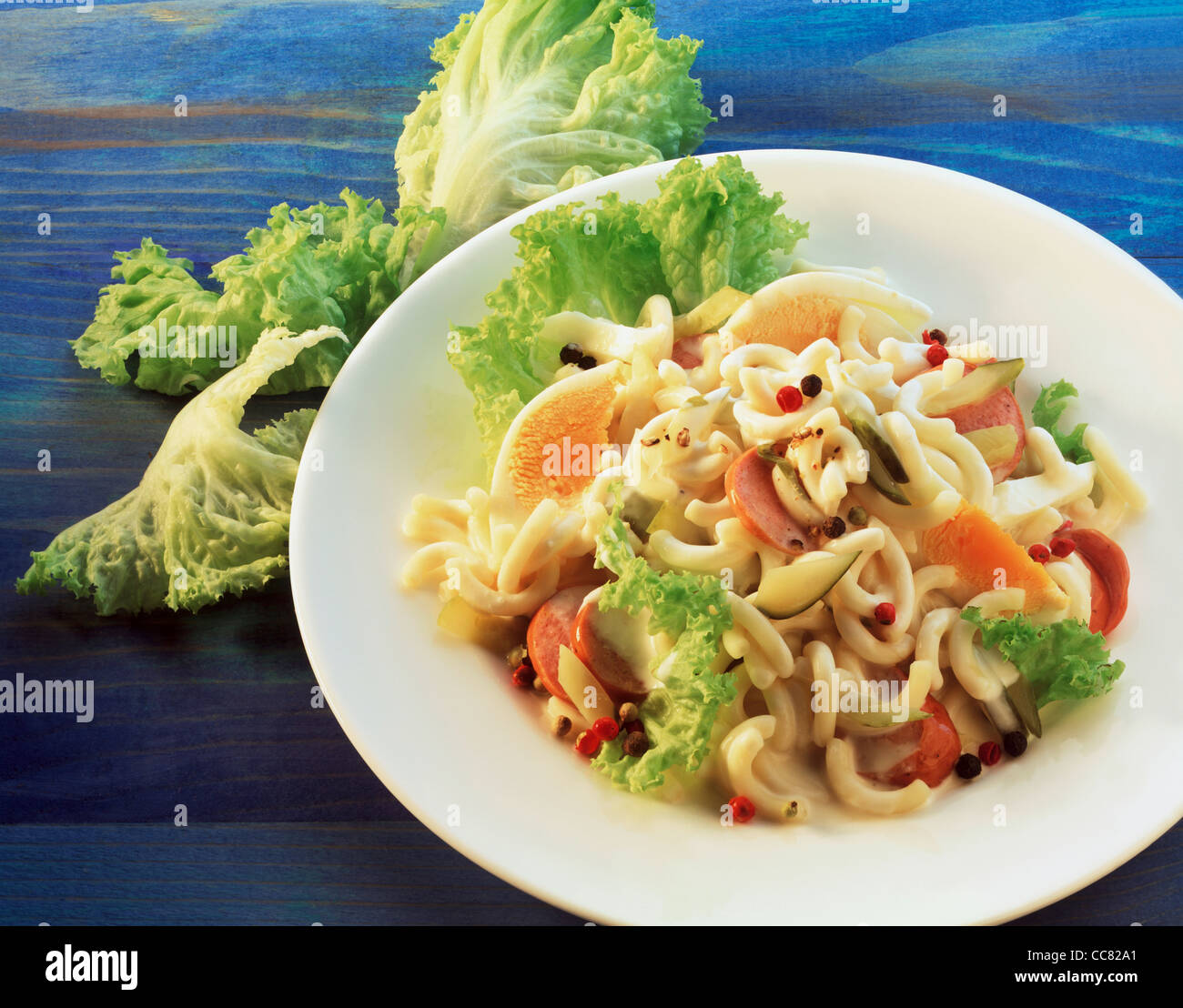 Pasta salad with yogurt dressing Stock Photo Alamy